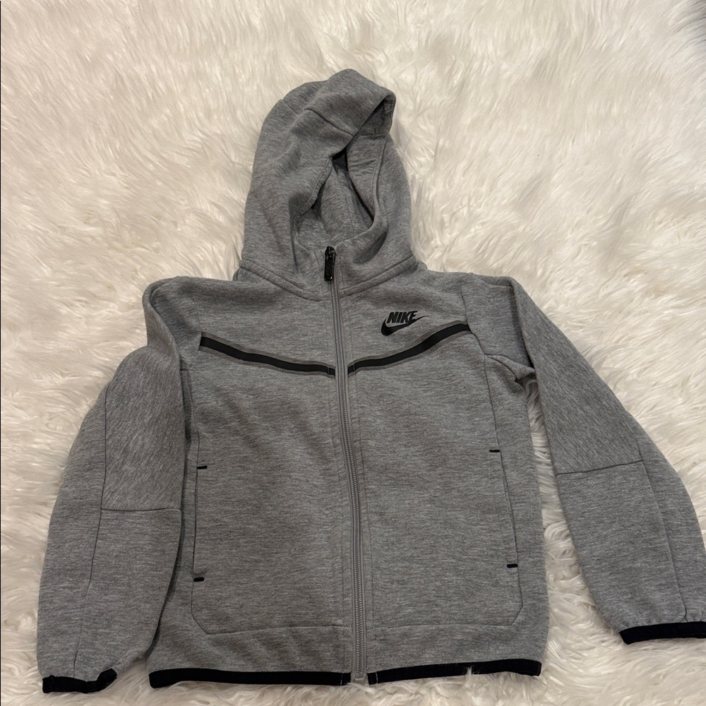 Nike Kids Full-Zip Gray Hoodie